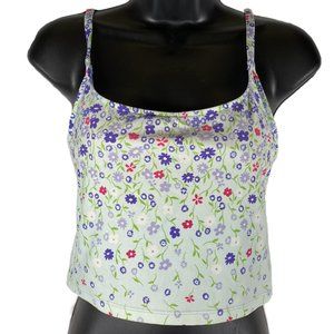 3/$12 💥♻ Mystic Bay Light Green Flower Pattern Tankini Swimsuit Top | 388